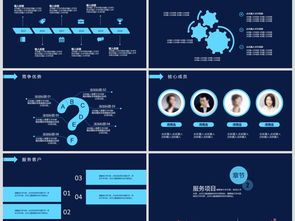科技蓝暗调网络开发公司商务宣传PPT模板